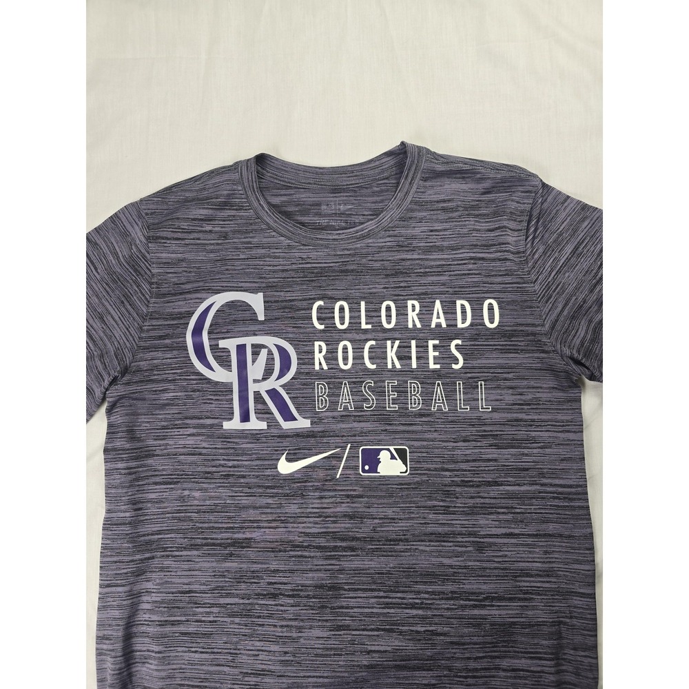 Colorado Rockies Shirt Mens Medium Purple MLB‎ Baseball Nike Dri Fit Graphic Tee